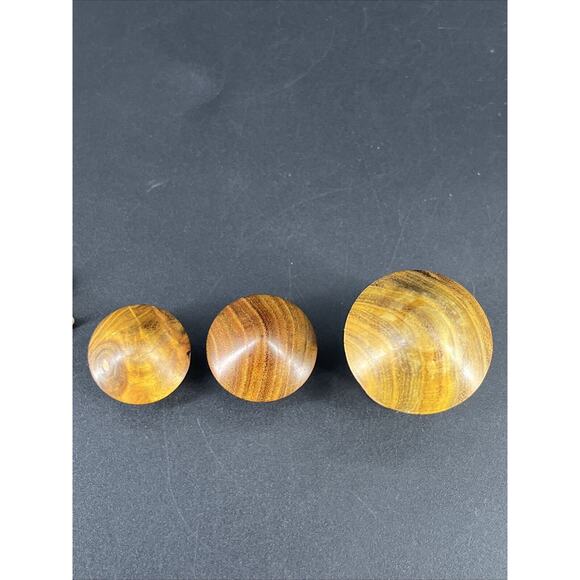 Dollhouse Miniature M Hunt Smoke Bush Wood Lidded Mushroom Jars New Zealand Set - Picture 2 of 16